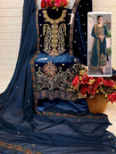 Fepic Rosemeen V 17033 C Velvet Embroidered Worked Pakistni Suits