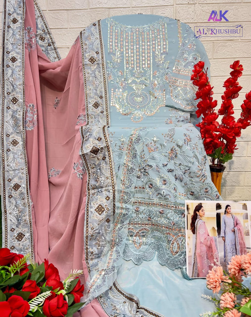 Al Khushbu Agha Noor 6005 Georgette With Heavy Embroidered Worked Pakistani Suits