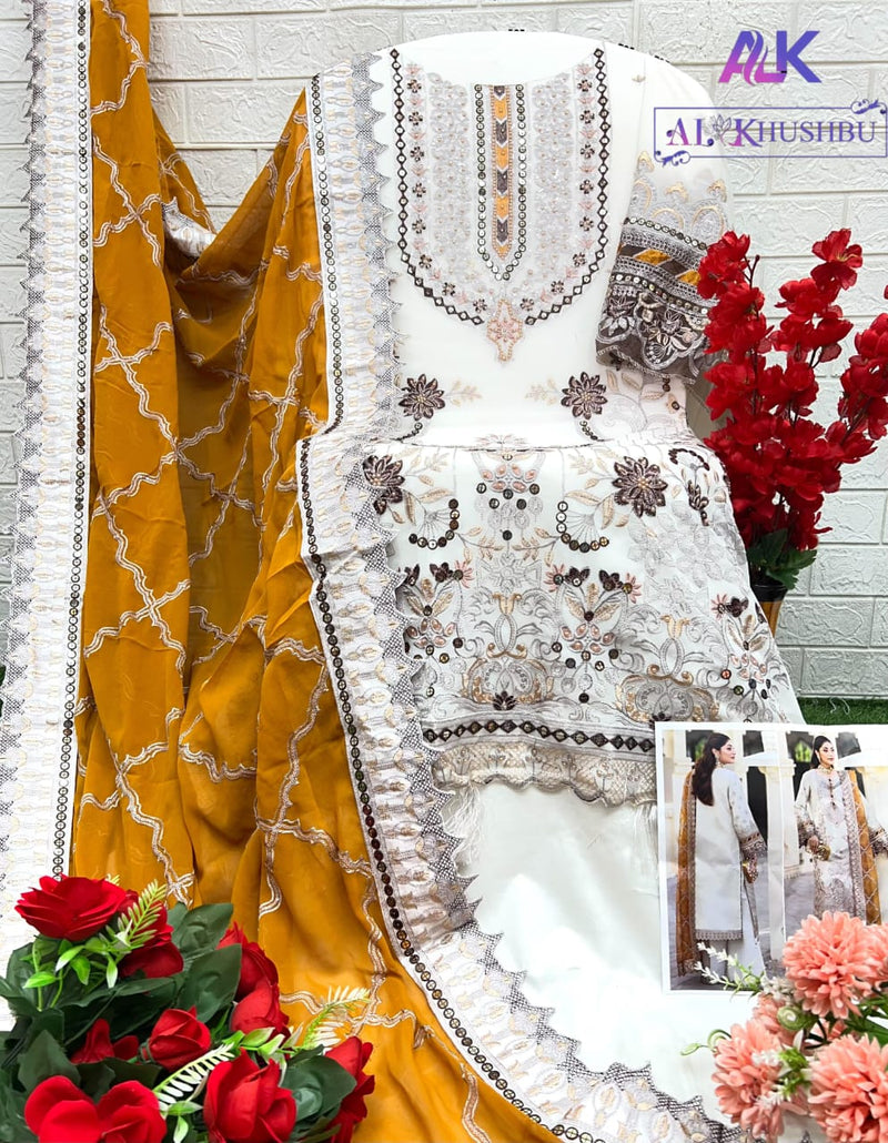 Al Khushbu Agha Noor 6004 Georgette With Heavy Embroidered Worked Pakistani Suits