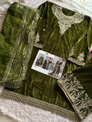Ziaaz Designs Code 673 Pure 9000 Velvet Semi Stitched Outfit With Beautiful Embroidery Pakistani Suits