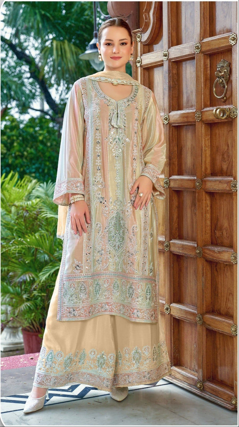Fepic Rosemeen C 1928 C Chinon Heavy Embroidered With Handwork Pakistani Suits