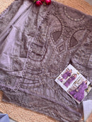 Ziaaz Designs 736 B Organza Handwork Moti Work Semi Stitched Outfit With Moti Lace Pakistani Suits