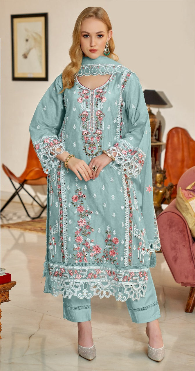 Fepic Rosemeen C 1891 Organza Embroidered Pakistani Suits