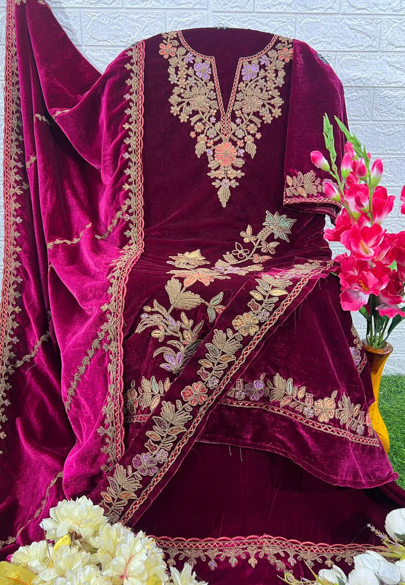 Deepsy Suits 32220 B Velvet With Heavy Embroidery Worked Pakistani Suits