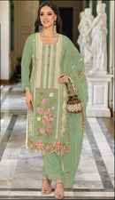 Zarqash Z 215 C Fox Georgette Embroidered Worked Readymade Pakistani Suits