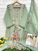 Zarqash Z 215 C Fox Georgette Embroidered Worked Readymade Pakistani Suits