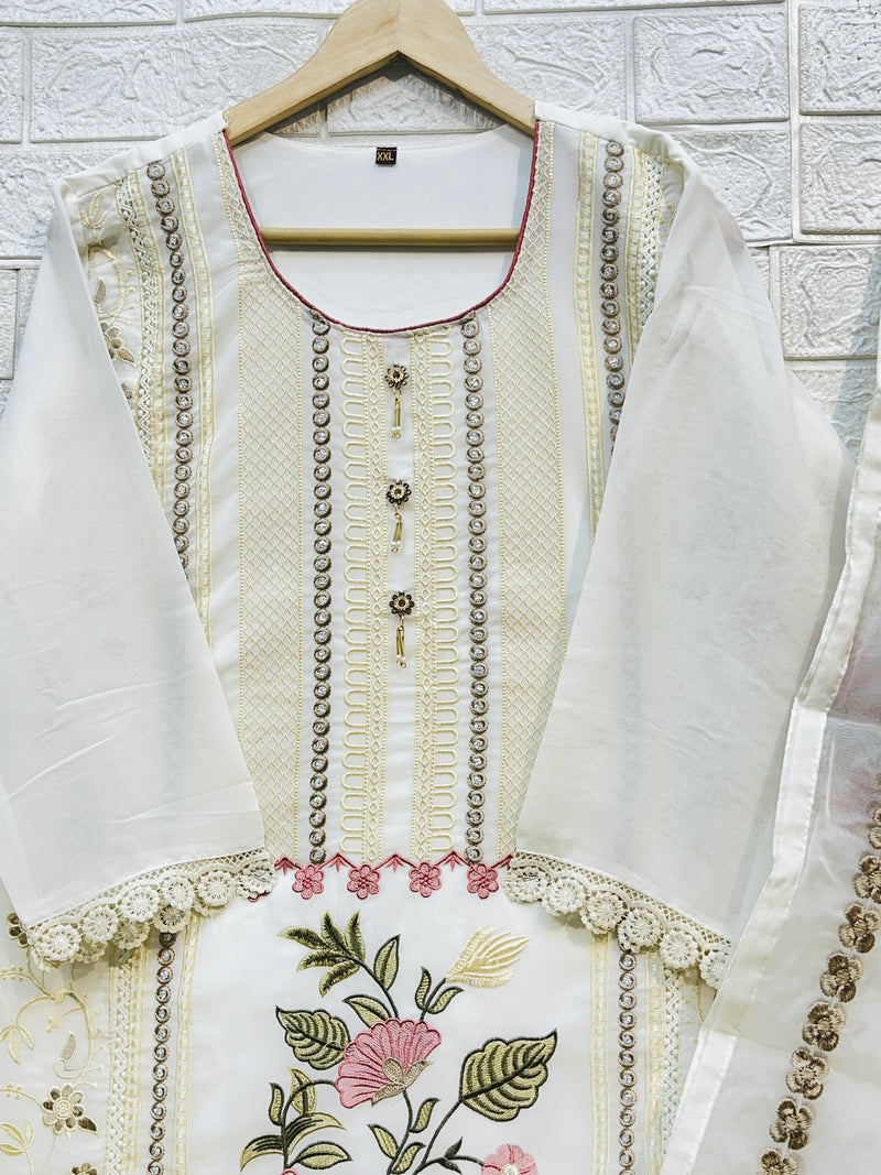 Zarqash Z 215 A Fox Georgette Embroidered Worked Readymade Pakistani Suits