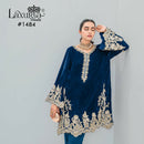 Laxuria Trendz 1484 B Designer Embroidery Velvet Tunic Neck Pattern Pakistani Pret Kurti