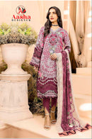 Aasha Designer 1062 A Pure Cotton Print With Heavy Embroidery Worked Pakistani Suits