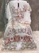 Hoor Tex H 171 Fox Georgette Emboridery Worked Pakistani Suits