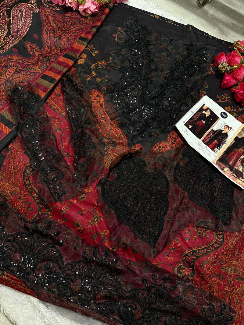 Mehboob Tex 1498 Pure Cotton Print With Exclusive Patch Embroidery Worked Pakistani Suits