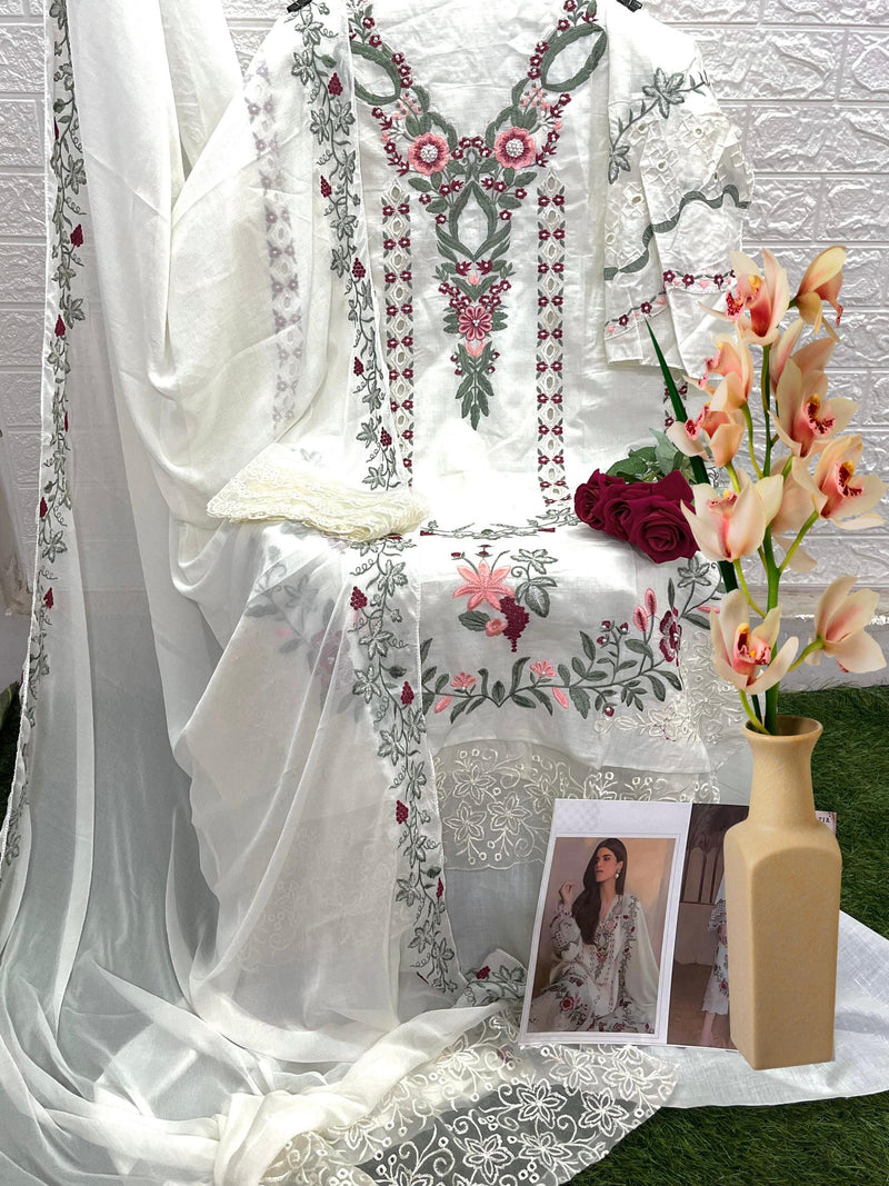 Sobia Nazir Sn 1023 Lawn Embroidered With Chikenkari And Pearl Worked Pakistani Suits