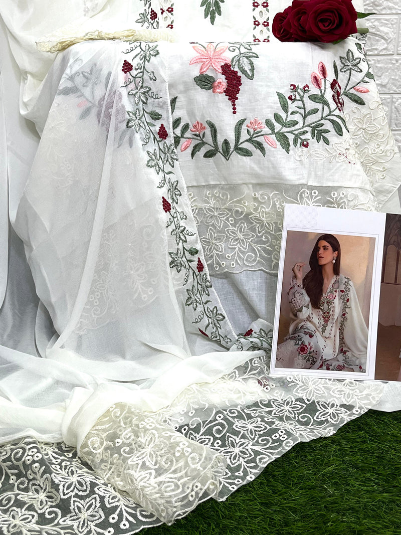 Sobia Nazir Sn 1023 Lawn Embroidered With Chikenkari And Pearl Worked Pakistani Suits