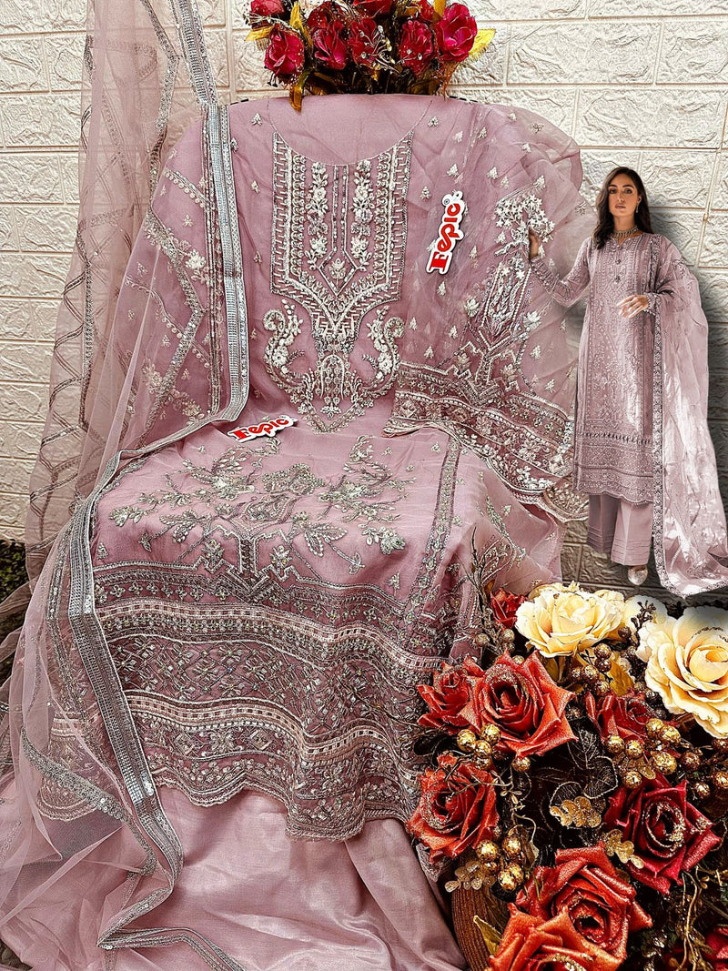 Fepic Rosemeen C 1565 C Organza Embroidered With Heavy Handwork Pakistani Suits