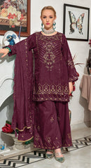 Fepic Iraaday 21221 B Organza Embroidered Worked Pakistani Suits