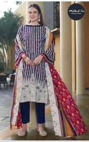 Mehboob Tex 1490 Pure Cotton Print With Embrodairy Self Work Pakistani Suits