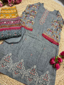 Mehboob Tex 1488 Pure Cotton Print With Embrodairy Self Work Pakistani Suits