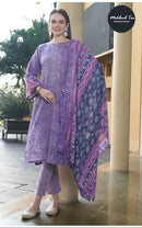 Mehboob Tex 1493 Pure Cotton Print With Embrodairy Self Work Pakistani Suits