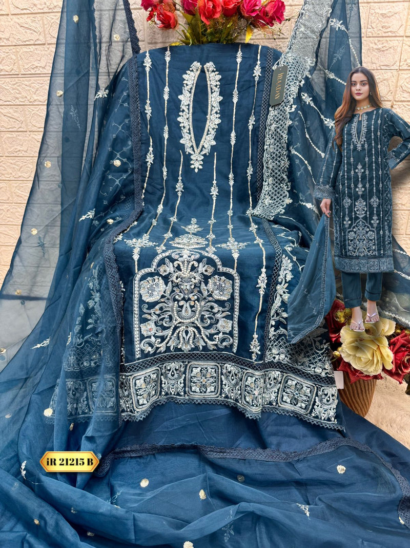 Fepic Iraaday	21215 B Organza Embroidered Worked Pakistani Suits