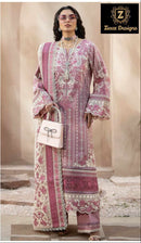 Ziaaz Designs 577 Cotton Embroidery Semi Stitched Outfit With Beautiful Worked Pakistani Suits