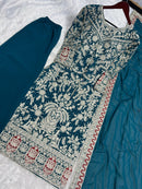 SSR 494 C Heavy Faux Georgette Heavy Embroidery Diamond Handwork With Full Sleeve Pakistani Suits