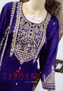 Zarqash Z 182 Vichitra Silk Embroidery Work Readymade Pakistani Suits