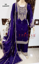 Zarqash Z 182 Vichitra Silk Embroidery Work Readymade Pakistani Suits