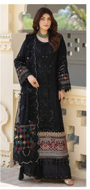 Al Khushbu 6012 Georgette With Heavy Embroidered Black Color Pakistani Suits
