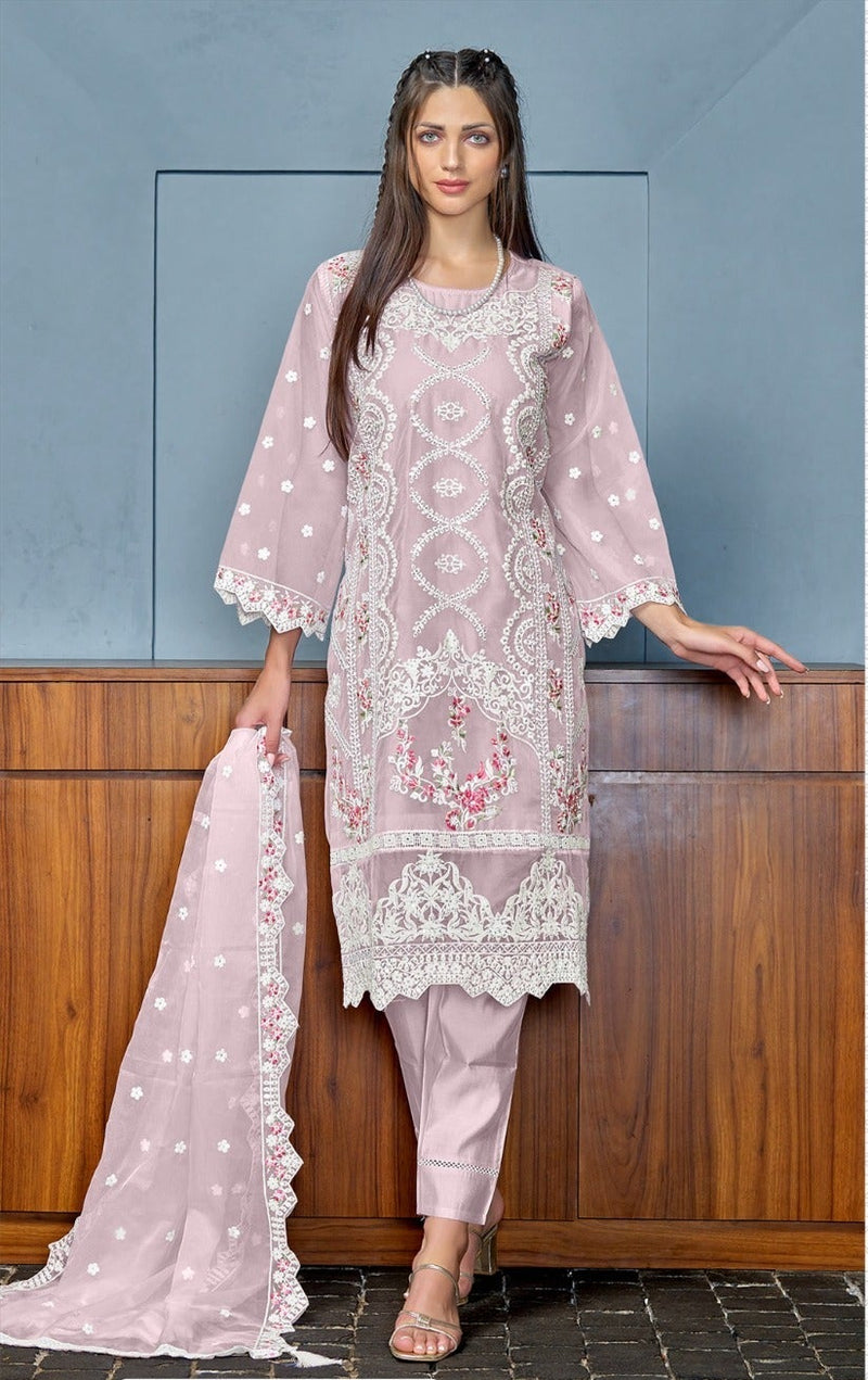 Fepic Rosemeen C 1828 Organza Embroidered With Heavy Handwork Pakistani Suits