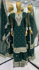 Nsr 833 C Pure Heavy Georgette With Heavy Embroidery Sequence Work Pakistani Suits