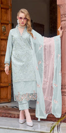 Fepic Rosemeen C 1936 C Organza Embroidered With Hand Worked Pakistani Suits