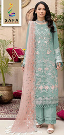 Safa Sf 920 E Georgette With Designer Embroidery And Zarkhan Diamond Work Pakistani Suits