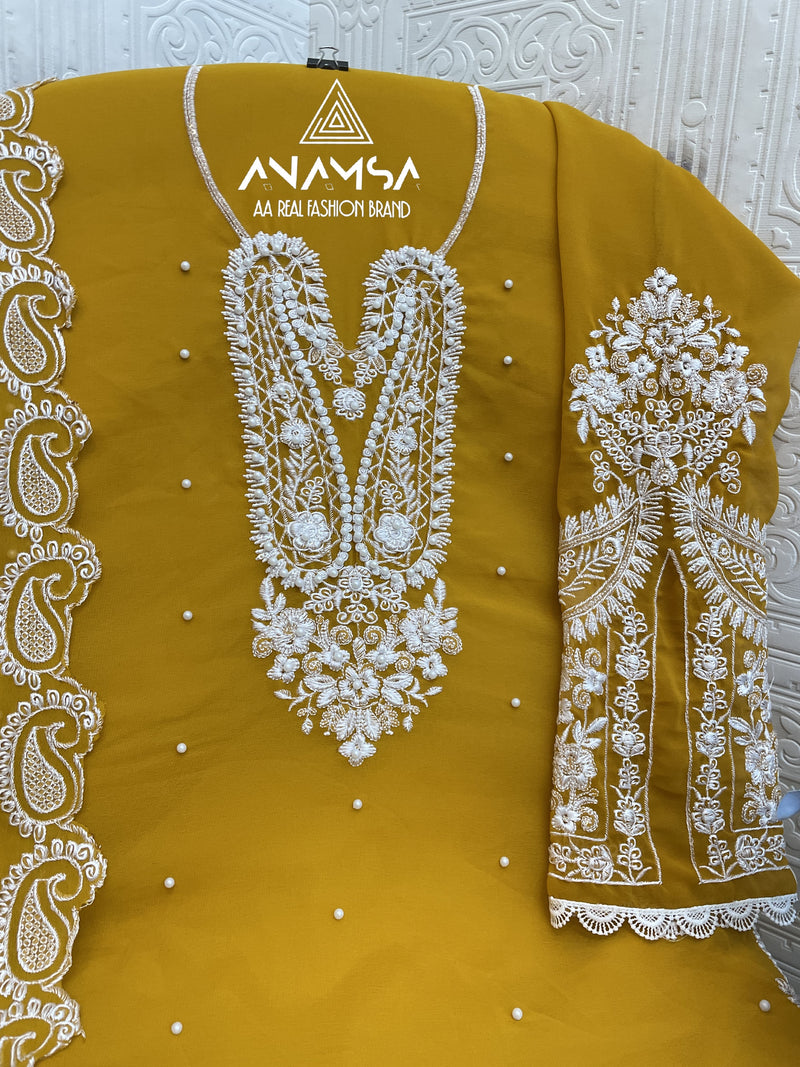 Anamsa 622 Pure Fox Georgette With Heavy Embroidered With Sequence Worked Pakistani Suits