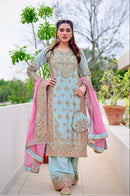 Anamsa 516 Heavy Pure Fox Georgette With Heavy Embroidered With Sequence Work Pakistani Suits