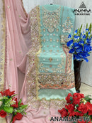 Anamsa 516 Heavy Pure Fox Georgette With Heavy Embroidered With Sequence Work Pakistani Suits
