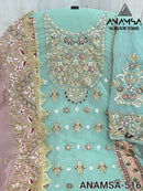Anamsa 516 Heavy Pure Fox Georgette With Heavy Embroidered With Sequence Work Pakistani Suits