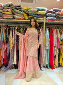 ZSR 3099 Designer Party Wear Look Top Plazzo And Dupatta With Heavy Embroidery Work Pakistani Suits