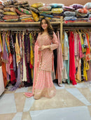 ZSR 3099 Designer Party Wear Look Top Plazzo And Dupatta With Heavy Embroidery Work Pakistani Suits