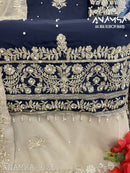 Anamsa 625 Heavy Pure Fox Georgette Embroidered Sequence Moti Work Pakistani Suits