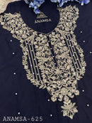 Anamsa 625 Heavy Pure Fox Georgette Embroidered Sequence Moti Work Pakistani Suits