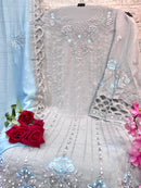 Elaf 183 Heavy Faux Georgette Embroidered With Pearl Cut Worked Pakistani Suits