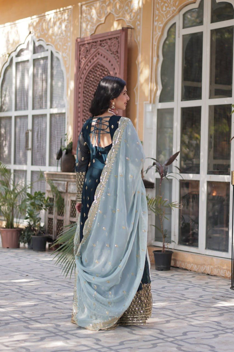 SR CODE 1660 Designer Party Wear Look Full Heavy Embroidery Sequence Work Gown