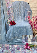 Elaf G 190 Gorgette Embroidered With Pearl Handwork Diamond Lace Pakistani Sutis