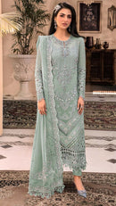 Fepic Rosemeen D 5421 B Organza Heavy Embroidered With Handwork Pakistani Suits