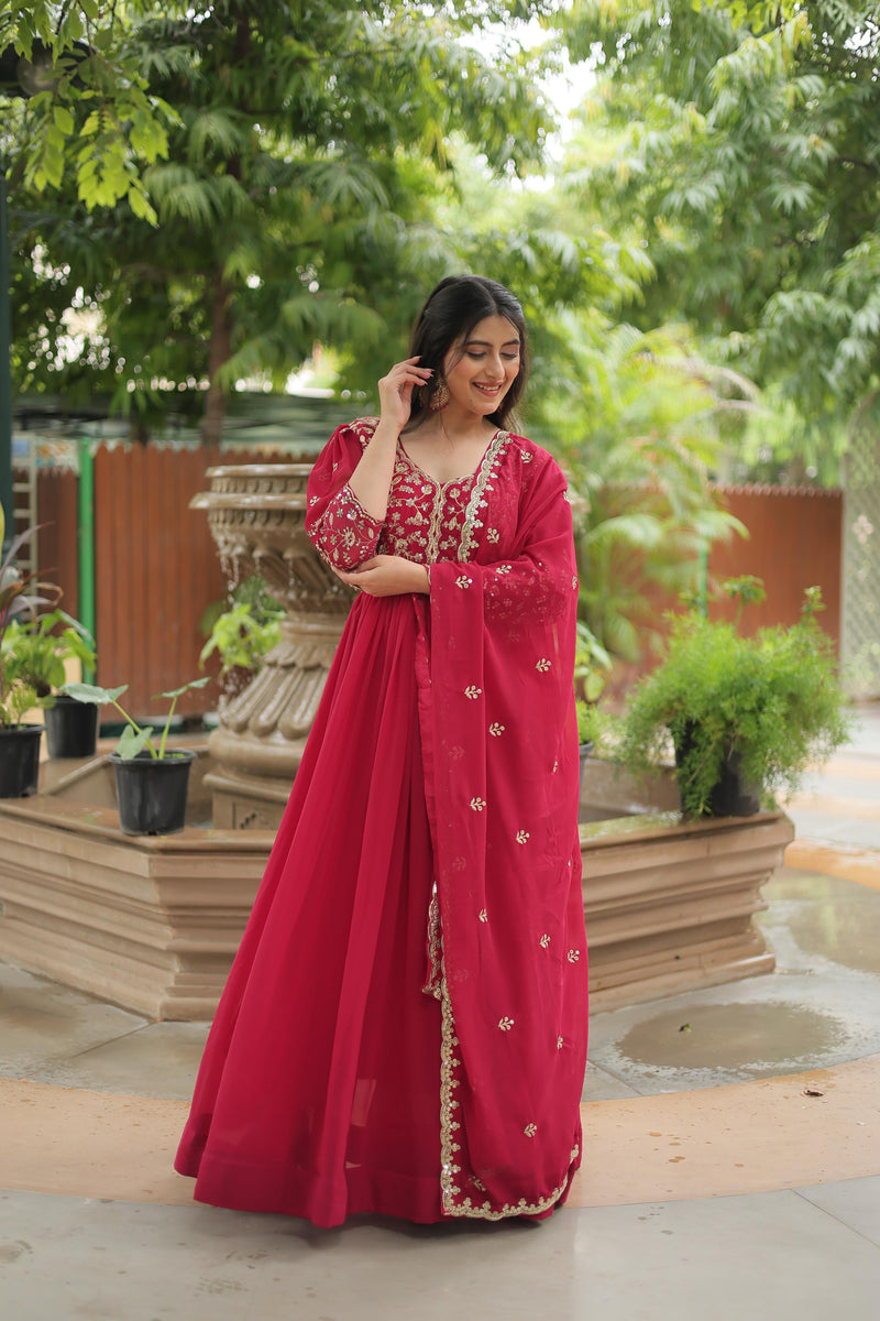 Livewear LW 9208 Faux Blooming Gown With Rich Sequins Embroidered Work Pakistani Gown