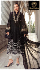Ziaaz Designs 596 Rayon Sequins Schiffli Work Embroidered Semi Stitched Pakistani Outfit