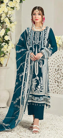 Zarqash Z 3096 B Georgette Fabrics Fancy Heavy Embroidered Daimond Work Pakistani Suits