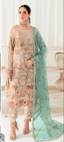 Zaha 10216 C Ramsha Georgette With Heavy Embroidered Nd Back Worked Pakistani Suits