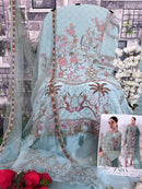 Zaha 10216 D Ramsha Georgette With Heavy Embroidered Nd Back Worked Pakistani Suits