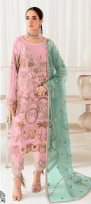 Zaha 10216 B Ramsha Georgette With Heavy Embroidered Nd Back Worked Pakistani Suits